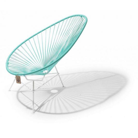 Acapulco chair turquoise light, white frame 2