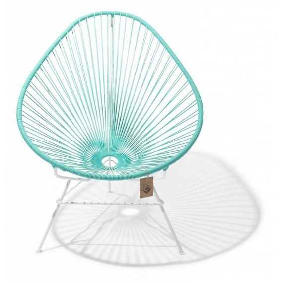 Acapulco chair turquoise light, white frame 1