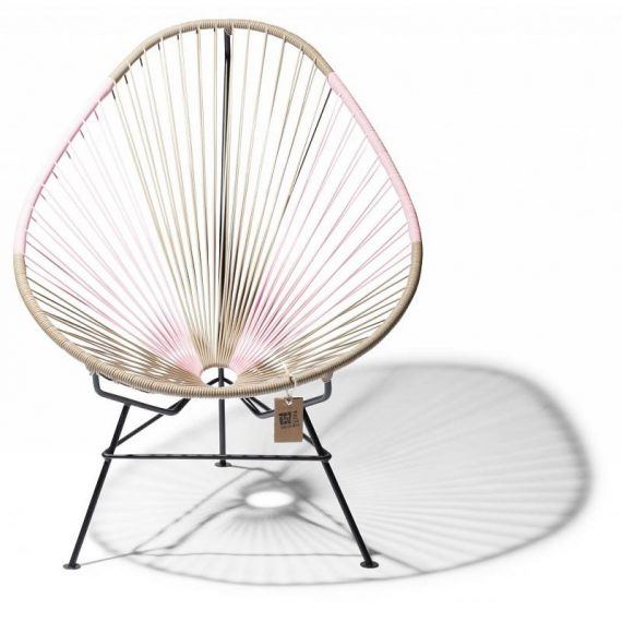 Acapulco chair bicolor beige and pink