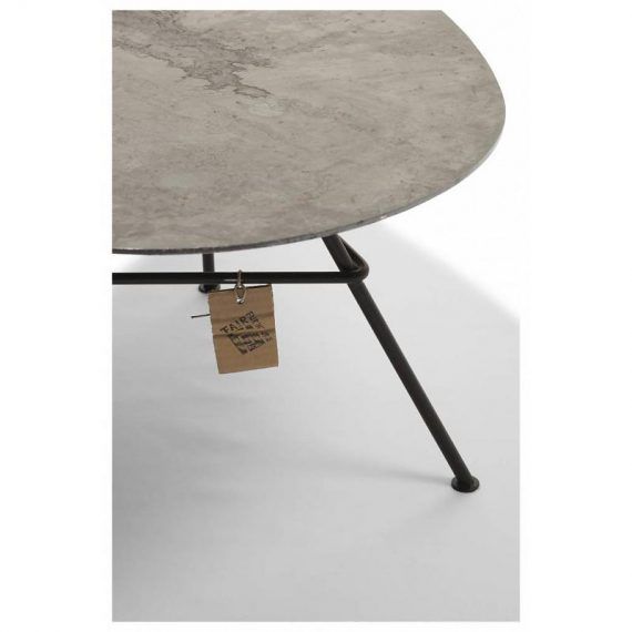Zahora table, corten steel detail