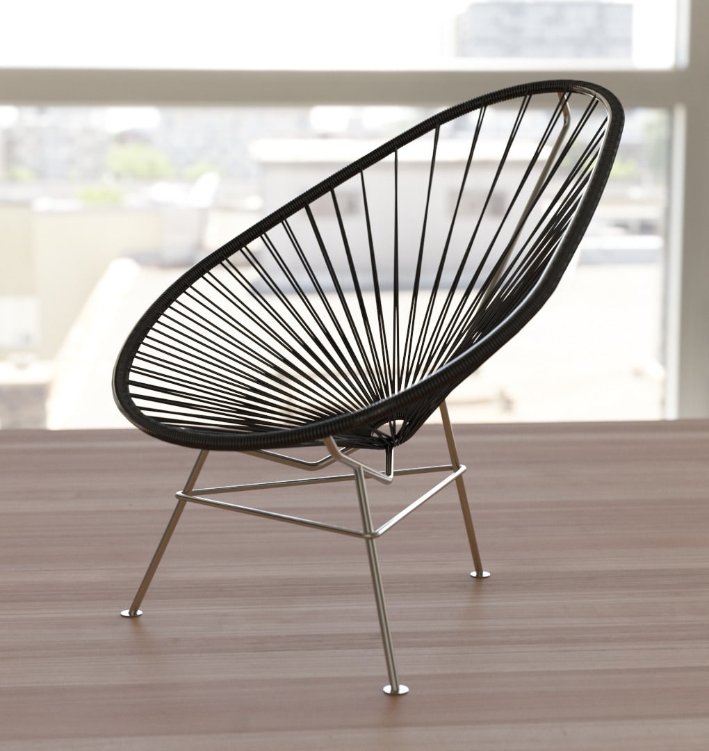 chair black (recycled PVC) - exclusive edition - solid steel frame -